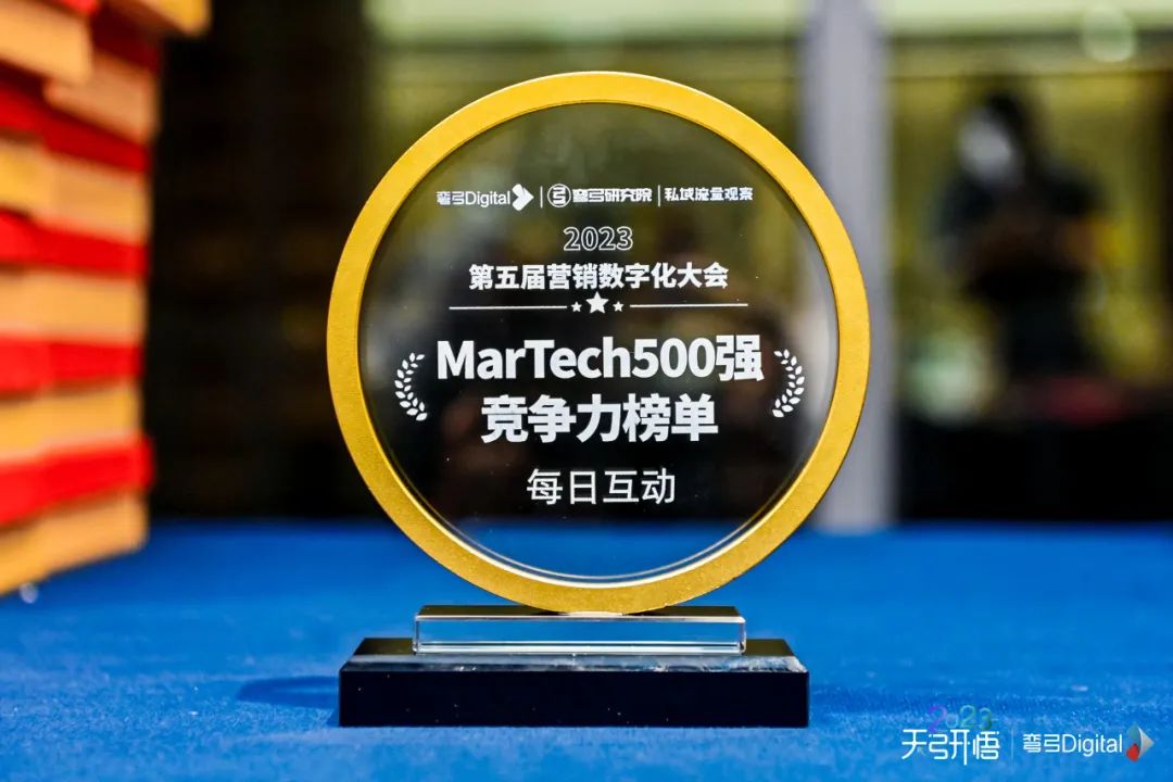 每日互動入選2023年度中國營銷技術（MarTech）500強競爭力榜單